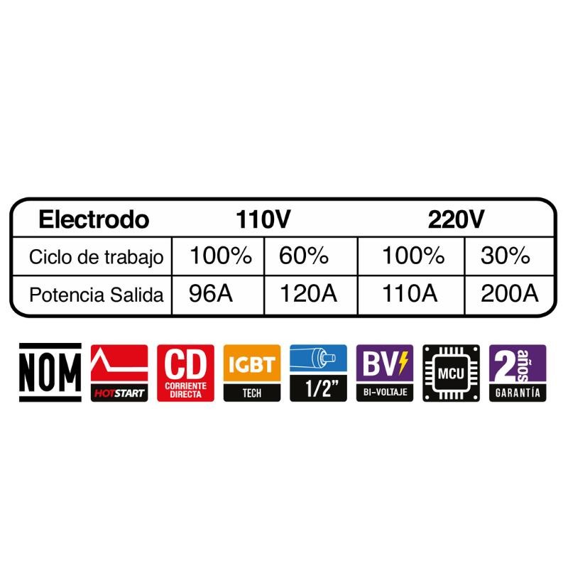 Soldadora Ax Tech Mod. AXT-207LCD 200A