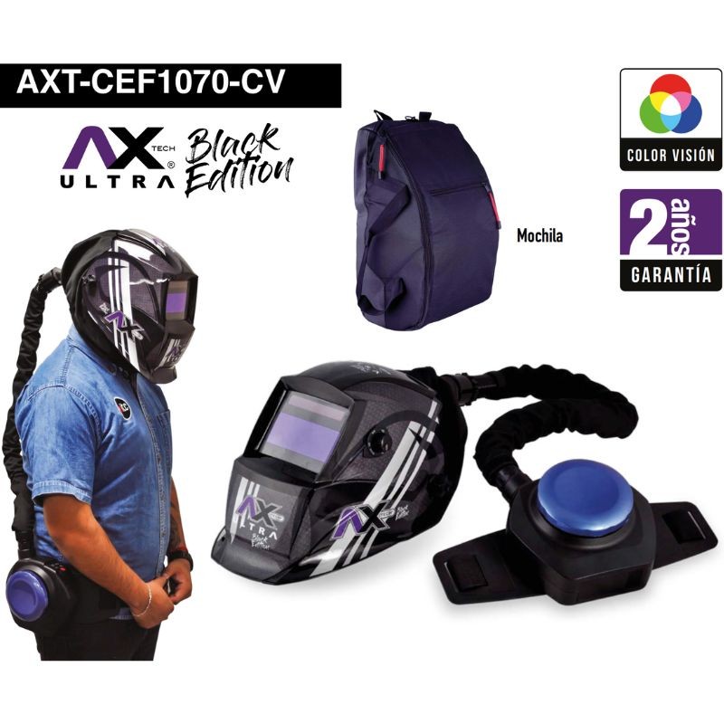 Careta electrónica con extractor y purificador de aire