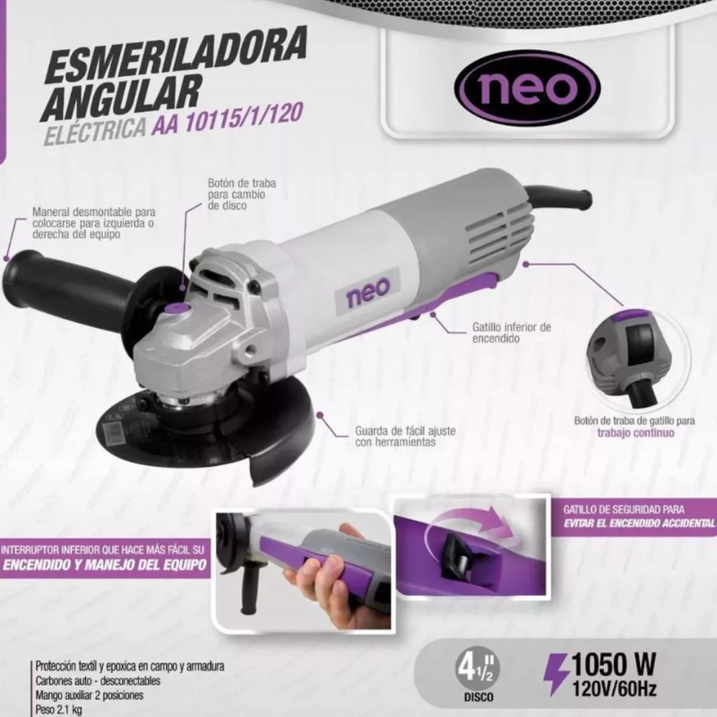 ESMERILADORA 4-1/2" 11,000 RPM 120V