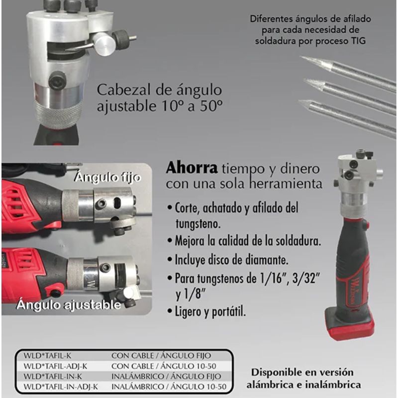 Afilador de Tungstenos Weld500  | Mod. TAFIL-ADJ-K