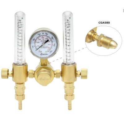 Regulador flujómetro Dual Cortec para gas argón y mezcla