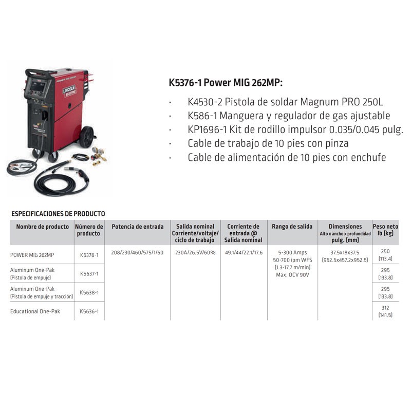 POWER MIG® 262MP Lincoln Electric K5376-1
